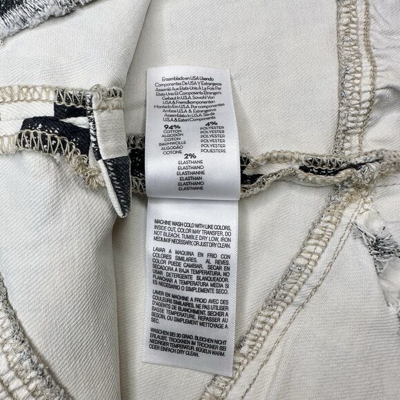 Mother The Minx Frayed Mini Skirt Black & White Checkered Sz 25 - Picture 7 of 7